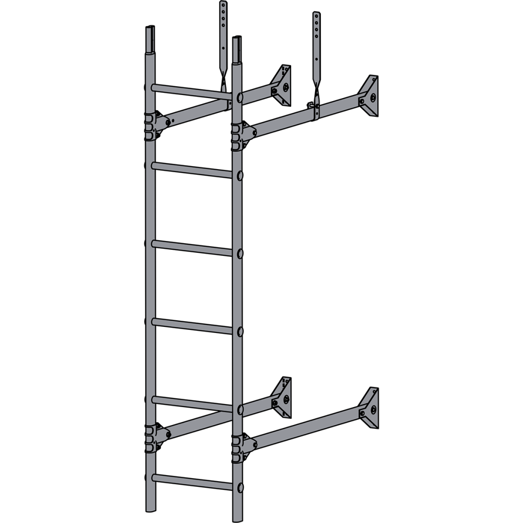 лестница стеновая roofsystems prestige 400, ral 7004 серый (3 м)