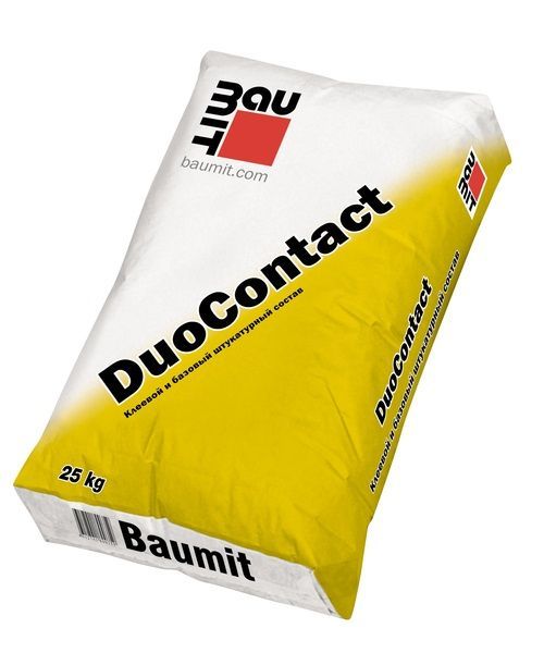 клеевой и базовый штукатурный состав baumit duocontact, 25 кг