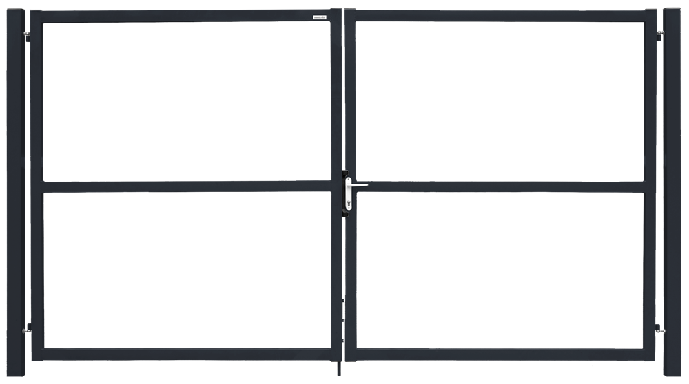 ворота распашные grand line colority zinc lock с полимерным покрытием 1,8х3,5 м, ral 7024