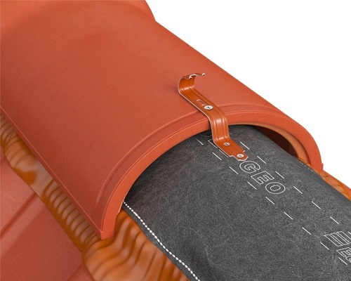 Зажим коньковой черепицы eurovent uni grip, коричневый ral 8019