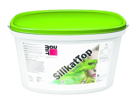 декоративная штукатурка baumit silikattop на силикатной основе k 2,0 мм "короед" белая (база), 25 кг