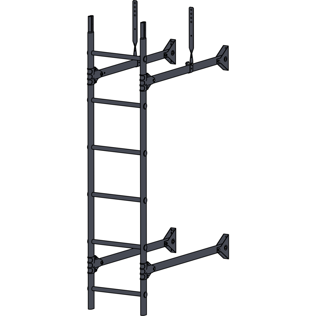 лестница стеновая roofsystems prestige 400, ral 7024 серый графит (1,2 м)