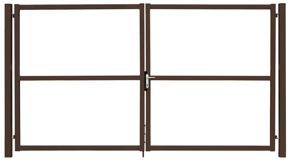 ворота распашные grand line colority zinc lock с полимерным покрытием 2,0х4,0 м, ral 8017