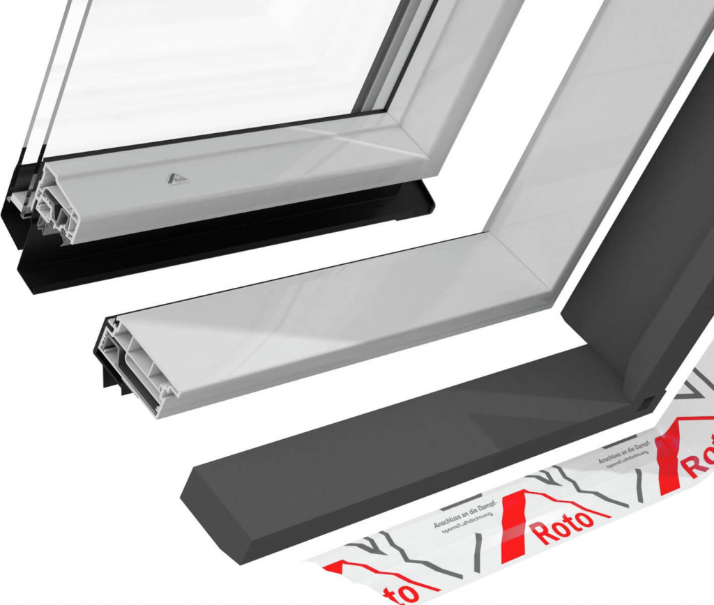 мансардное окно roto designo r45 k200 с термоблоком wd, 54х78 см