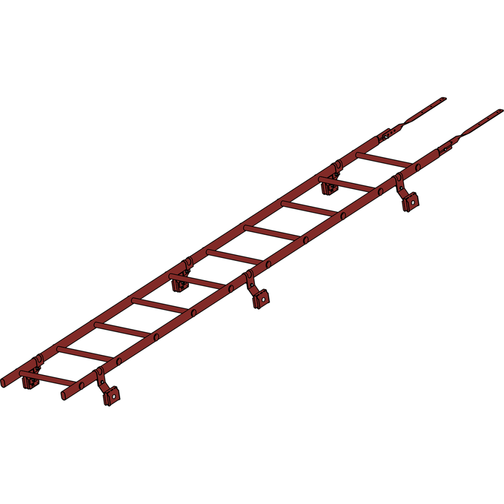лестница кровельная roofsystems prestige 400 фальц для фальцевой кровли, ral 3009 красная окись (3 м)