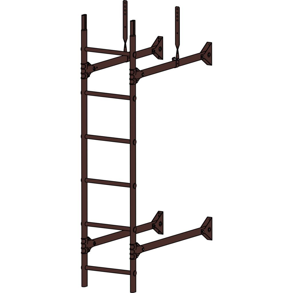 лестница стеновая roofsystems prestige 400, ral 8017 коричневый (1,2 м)
