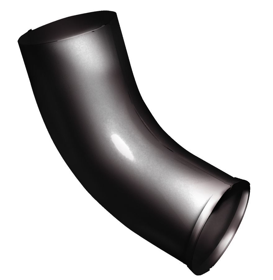 колено сливное grand line pu d90 мм, ral 9005 черный