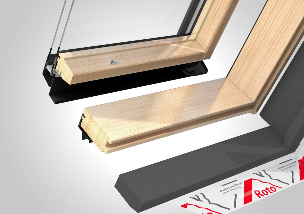 мансардное окно roto designo r45 h200 с термоблоком wd, 114х140 см