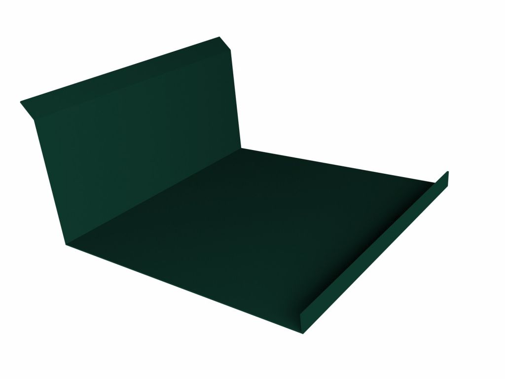 планка примыкания нижняя 122x260 мм grand line 0,45 мм полиэстер (pе), ral 6005 зеленый мох, 2000 мм
