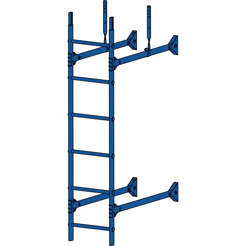 лестница стеновая roofsystems prestige 400, ral 5005 сигнально-синий (1,8 м)