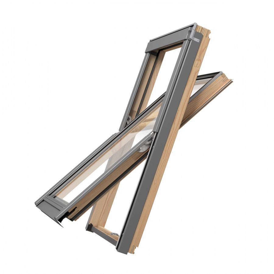 мансардное окно rooflite+ aay b1500 с двухкамерным стеклопакетом, s6a 114х118 см