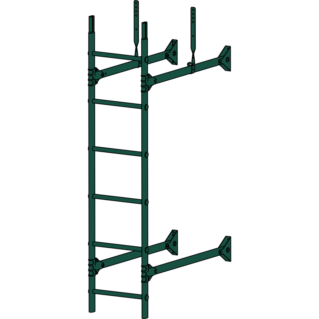лестница стеновая roofsystems prestige 400, ral 6005 зеленый мох (1,2 м)