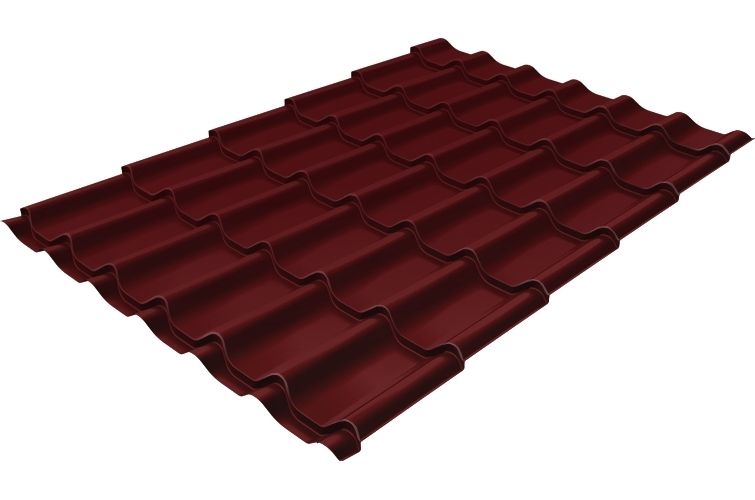 металлочерепица classic satin 0,5 мм полиэстер (ре), ral 3005 красное вино