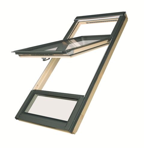 мансардное окно fakro fdy-v u3 duet prosky lux, 94х235 см
