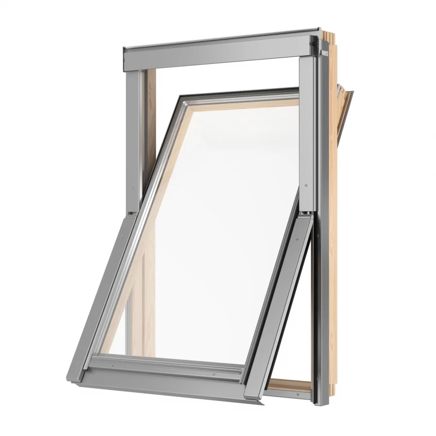 мансардное окно rooflite+ aay b1500 с двухкамерным стеклопакетом, s6a 114х118 см