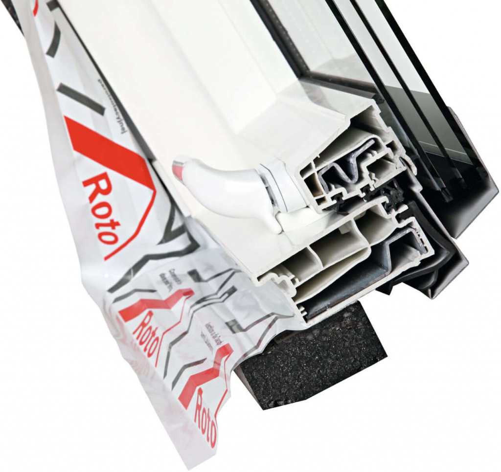 мансардное окно roto designo r45 k200 с термоблоком wd, 54х78 см