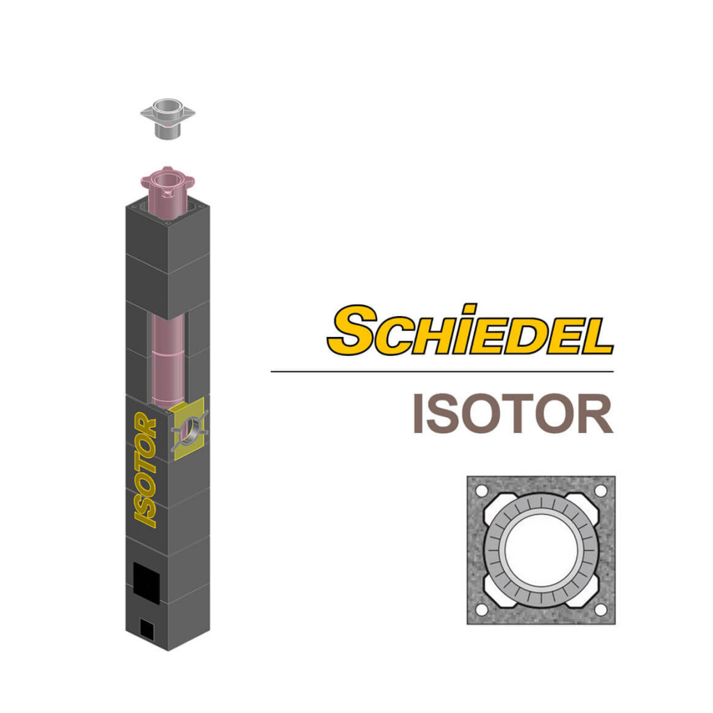 комплект дымохода schiedel isotor одноходовой с плитой по месту, диаметр 16 см, 4 м