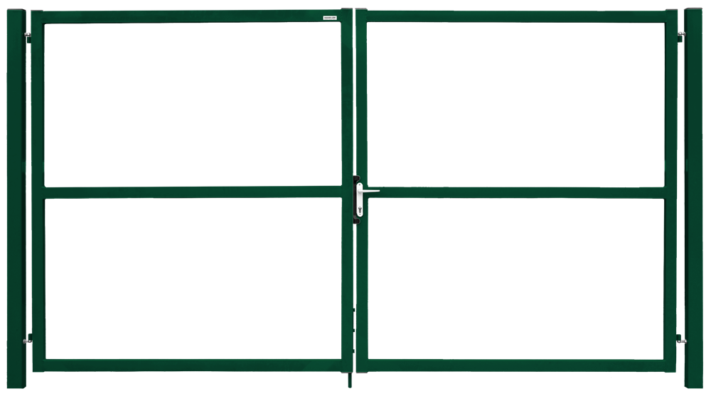 ворота распашные grand line colority zinc lock с полимерным покрытием 2,0х3,5 м, ral 6005