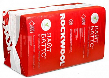 утеплитель rockwool лайт баттс, 1000х600х50 мм (6 кв.м. уп.)