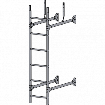 лестница стеновая roofsystems prestige 400, ral 7004 серый (1,8 м)