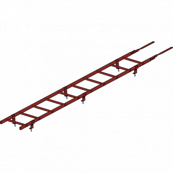лестница кровельная roofsystems prestige 400 универсальная, ral 3009 красная окись (3 м)