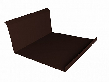 планка примыкания нижняя 122x260 мм grand line 0,45 мм полиэстер (pе), ral 8017 коричневый, 2000 мм