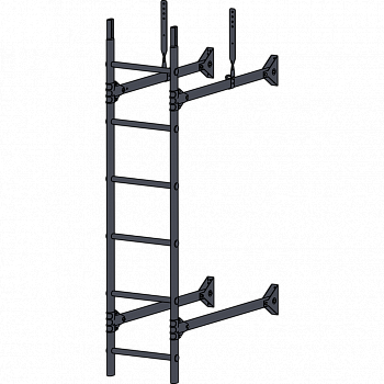 лестница стеновая roofsystems prestige 400, ral 7024 серый графит (1,8 м)
