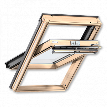 мансардное окно velux woodline дизайн gll 1061 (ручка сверху, 2 камеры), 78х160 см
