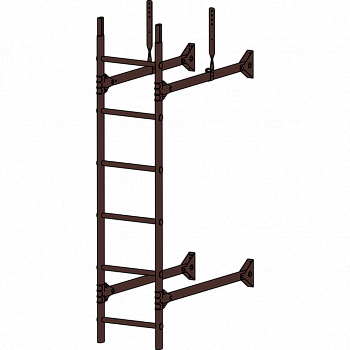 лестница стеновая roofsystems prestige 400, ral 8017 коричневый (3 м)