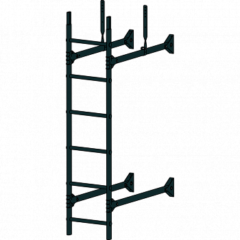 лестница стеновая roofsystems prestige 400, ral 9005 черный (1,2 м)
