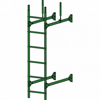 лестница стеновая roofsystems prestige 400, ral 6002 зеленый лист (3 м)