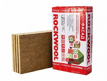 утеплитель rockwool рокфасад, 1000х600х100 мм (1,2 кв.м. уп.)