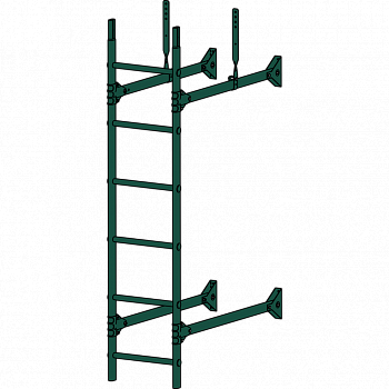 лестница стеновая roofsystems prestige 400, ral 6005 зеленый мох (1,2 м)