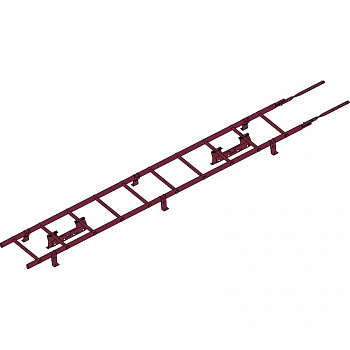 лестница кровельная roofsystems prestige 400 next фальц для фальцевой кровли, ral 3005 красное вино (3 м)