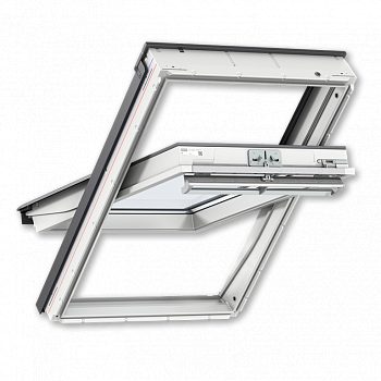 мансардное окно velux whiteline дизайн glu 0061 (ручка сверху, 2 камеры), 66х140 см